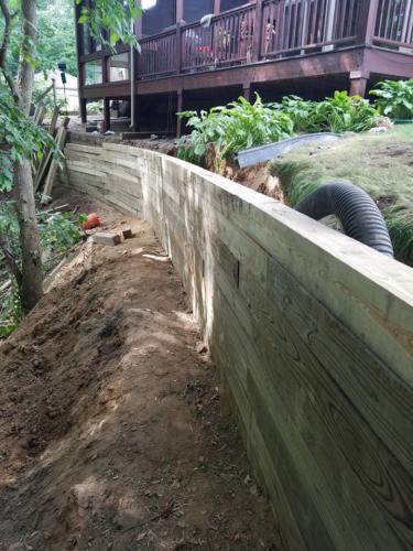Wooden Retaining Wall - After
