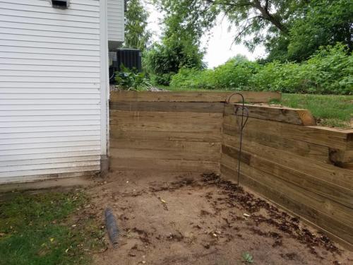 Wooden Retaining Wall
